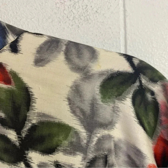 VTG Kimono Haori Traditional Japanese Jacket Silk Pattern Colorful Leaf Print OS - Picture 10 of 16
